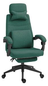 Otočná kancelářská židle s opěrkou hlavy a nohou - zelená