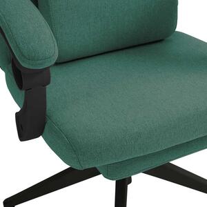 Otočná kancelářská židle s opěrkou hlavy a nohou - zelená