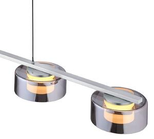 HELL LED závěsné světlo Dune, nikl/chrom, délka 119 cm, kovová, 5žárovková., stmívatelný, Hliník / šedá / zinek, Obývací pokoj / jídelna, kov