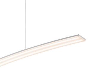 HELL LED závěsné světlo Sira, délka 130 cm, hliníková barva, kov,, stmívatelný, Hliník / šedá / zinek, Obývací pokoj / jídelna, kov, Moderní