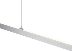 HELL LED závěsné světlo Karo, hliník, délka 130 cm, kov,, stmívatelný, Hliník / šedá / zinek, Obývací pokoj / jídelna, kov, Moderní