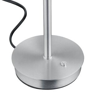 HELL LED stolní lampa Abby, hliníková barva, výška 34 cm, kov/sklo, stmívatelný, Hliník / šedá / zinek, Obývací pokoj / jídelna, kov, Moderní