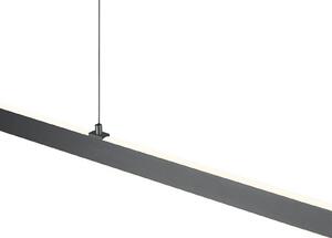 HELL LED závěsné světlo Karo, antracitová, délka 130 cm, kov,, stmívatelný, Černá, Obývací pokoj / jídelna, kov, Moderní