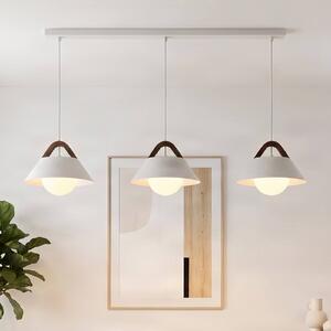 Luminex Závěsné světlo Funda, bílé, délka 110 cm, 3ramenné, kov/sklo, stmívatelný, Bílá / opál, Obývací pokoj / jídelna, kov, Skandinávský