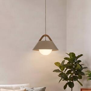 Luminex Závěsné světlo Funda, béžové, Ø 30 cm, 1 žárovka, kov/sklo, stmívatelný, Krémová / jantar, Obývací pokoj / jídelna, kov, Skandinávský