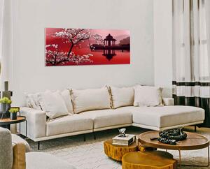 Obraz na plátně Strom a pagoda