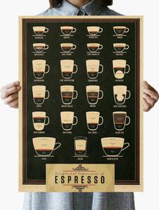 Vintage plakát coffee, káva č.010, 51 x 35.5 cm