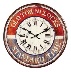 Plechové nástěnné hodiny Old Town