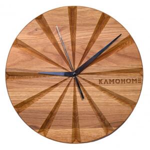 Kamohome Dřevěné nástěnné hodiny ANDROMEDA Průměr hodin: 30 cm, Materiál: Dub