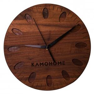 Kamohome Dřevěné nástěnné hodiny URSA Průměr hodin: 30 cm, Materiál: Ořech americký