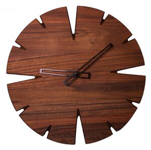 Kamohome Dřevěné nástěnné hodiny APUS Průměr hodin: 40 cm, Materiál: Ořech americký