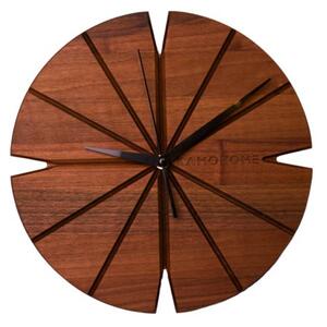 Kamohome Dřevěné nástěnné hodiny CORVUS Průměr hodin: 40 cm, Materiál: Ořech americký