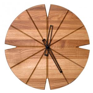 Kamohome Dřevěné nástěnné hodiny CORVUS Průměr hodin: 30 cm, Materiál: Ořech americký