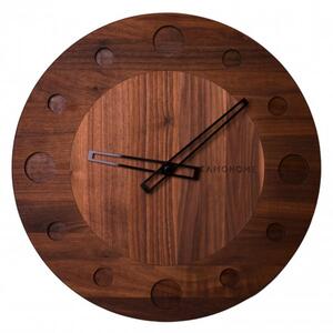 Kamohome Dřevěné nástěnné hodiny TAURUS Průměr hodin: 30 cm, Materiál: Dub