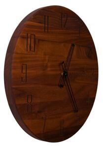 Kamohome Dřevěné nástěnné hodiny LYRA Průměr hodin: 30 cm, Materiál: Ořech americký