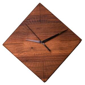 Kamohome Dřevěné nástěnné hodiny ARIES Velikost: 37x37 cm, Materiál: Ořech evropský