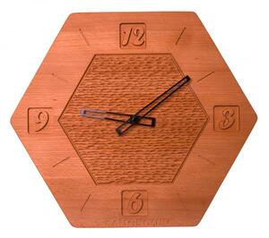 Kamohome Dřevěné nástěnné hodiny PHOENIX Velikost: 42x48 cm, Materiál: Buk