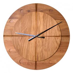Kamohome Dřevěné nástěnné hodiny VIRGO Průměr hodin: 55 cm, Materiál: Dub