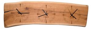 Kamohome Dřevěné nástěnné hodiny EARTH Velikost: 25x100 cm, Materiál: Dub