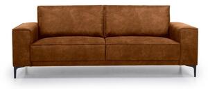 Koňakově hnědá pohovka z imitace kůže 224 cm Copenhagen – Scandic