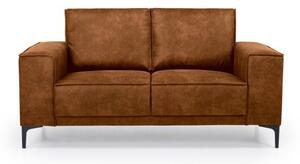 Koňakově hnědá pohovka z imitace kůže 164 cm Copenhagen – Scandic