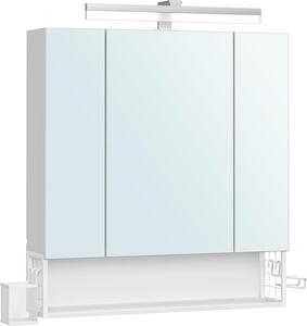 VASAGLE Koupelnová 3D zrcadlová skřínka s osvětlením bílá