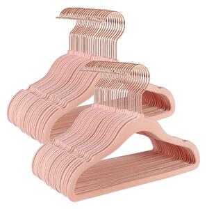 SONGMICS Plastová ramínka 50 ks 30 x 20,5 cm růžová