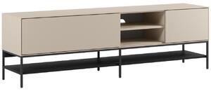 Marckeric Krémově-černý lakovaný TV stolek Amira 180 x 35 cm