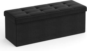 SONGMICS Taburet s úložným prostorem 110 x 38 x 38 cm černá