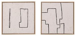 Set dvou abstraktních obrazů Kave Home Neyra I. 30 x 30 cm