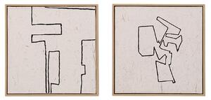 Set dvou abstraktních obrazů Kave Home Neyra II. 30 x 30 cm