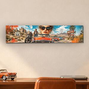 DUBLEZ | Americký vintage obraz - Route 66 | UV tisk, Premium