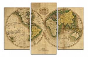 Obraz do obýváku Stará mapa světa