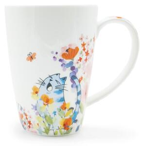 Porcelánový hrnek Tea Logic Fiona, motiv kočky, Fine Bone China, vysoký, 500 ml