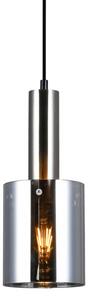 Italux PND-5581-1-SC+SG závěsné svítidlo Sardo D130mm 1x40W E27 saténový nikl, kouřové sklo