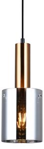 Italux PND-5581-1-BRO+SG závěsné svítidlo Sardo D130mm 1x40W E27 mosaz, kouřové sklo