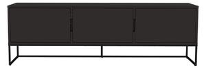 Černý TV stolek se třemi dvířky Tenzo Lipp, 176 x 57 cm