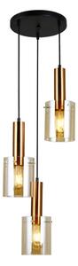 Italux PND-5581-3A-BRO+AMB závěsné svítidlo Sardo D330mm 3x40W E27 mosaz, jantarová