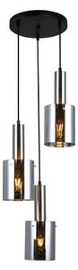 Italux PND-5581-3A-SC+SG závěsné svítidlo Sardo D330mm 3x40W E27 saténový nikl, kouřové sklo