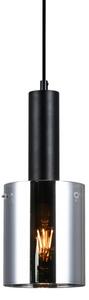 Italux PND-5581-1-BK+SG závěsné svítidlo Sardo D130mm 1x40W E27 černá, kouřové sklo