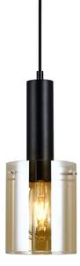 Italux PND-5581-1-BK+AMB závěsné svítidlo Sardo D130mm 1x40W E27 černá, jantarová