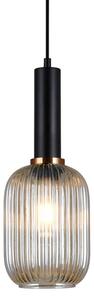 Italux PND-5588-1M-BK+AMB závěsné svítidlo Antiola D150mm 1x40W E27 černá, jantarová