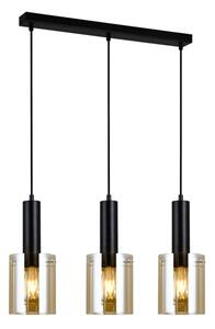 Italux PND-5581-3-BK+AMB závěsné svítidlo Sardo 3x40W E27 černá, jantarová