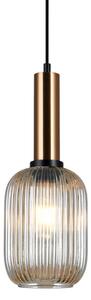 Italux PND-5588-1M-BRO+AMB závěsné svítidlo Antiola D150mm 1x40W E27 mosaz, jantarová