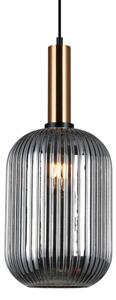 Italux PND-5588-1L-BRO+SG závěsné svítidlo Antiola D200mm 1x40W E27 mosaz, kouřová