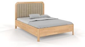 Tmavá přírodní dvoulůžková postel z bukového dřeva Skandica Visby Modena, 140 x 200 cm