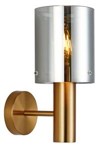 Italux WL-5581-1A-BRO+SG nástěnné svítidlo Sardo 1x40W E27 mosaz, kouřové sklo