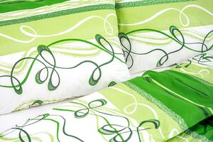 Stanex Ložní povlečení bavlněné lana zelená (LS141) rozměr: 140 x 200 + 90 x 70, Zapínání: Zip
