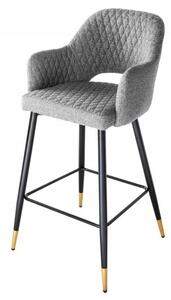 Barová židle PARIS světle šedá strukturovaná látka Nábytek | Jídelní prostory | Barové židle