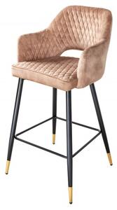 Barová židle PARIS greige samet Nábytek | Jídelní prostory | Barové židle